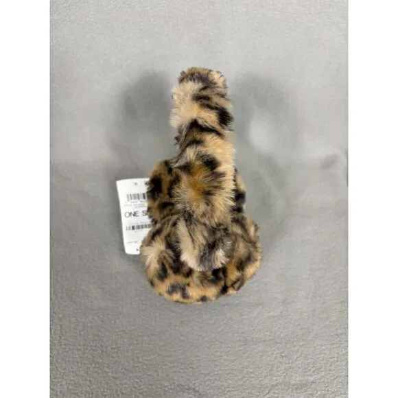 INC International Concepts Faux Fur Leopard Print Cozy Ear Muffs One Size NWT's - Picture 4 of 7